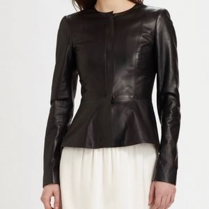 theory leather peplum jacket